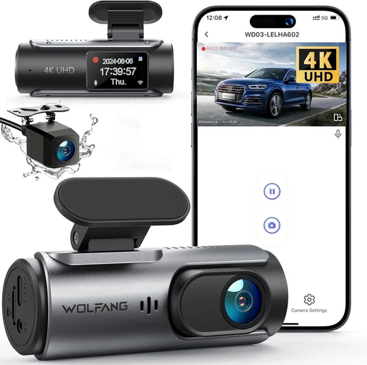 UltraShield 4K Dual Dash Cam – Front & Rear Smart Car Camera